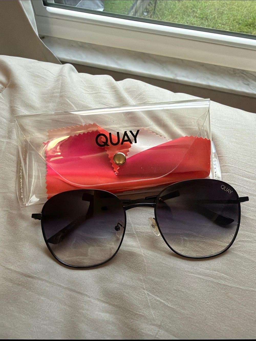 Quay Australia Black Frame Sunglasses with Gradient Lenses